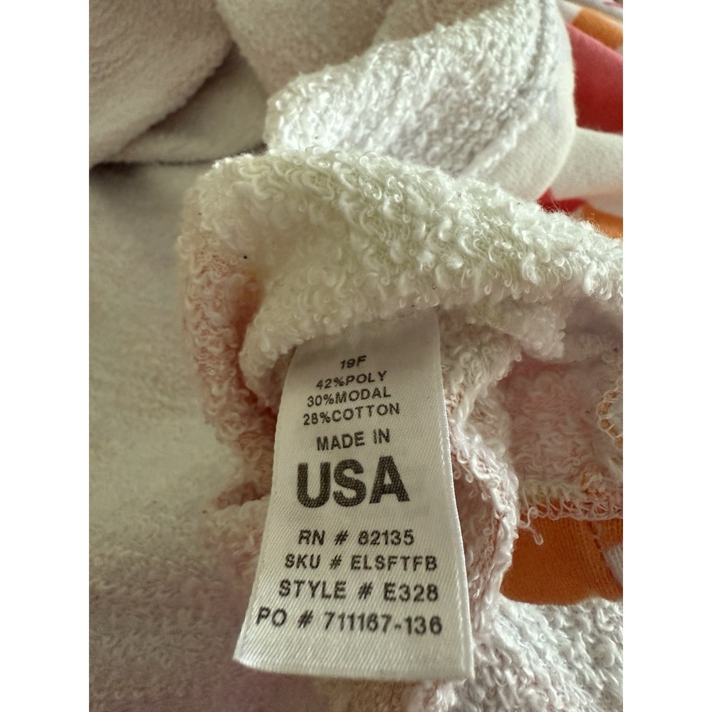 Fresh Produce Women's Coral Pink Floral Sweatshirt Size Cotton Terry Cloth 2XL - Picture 6 of 6